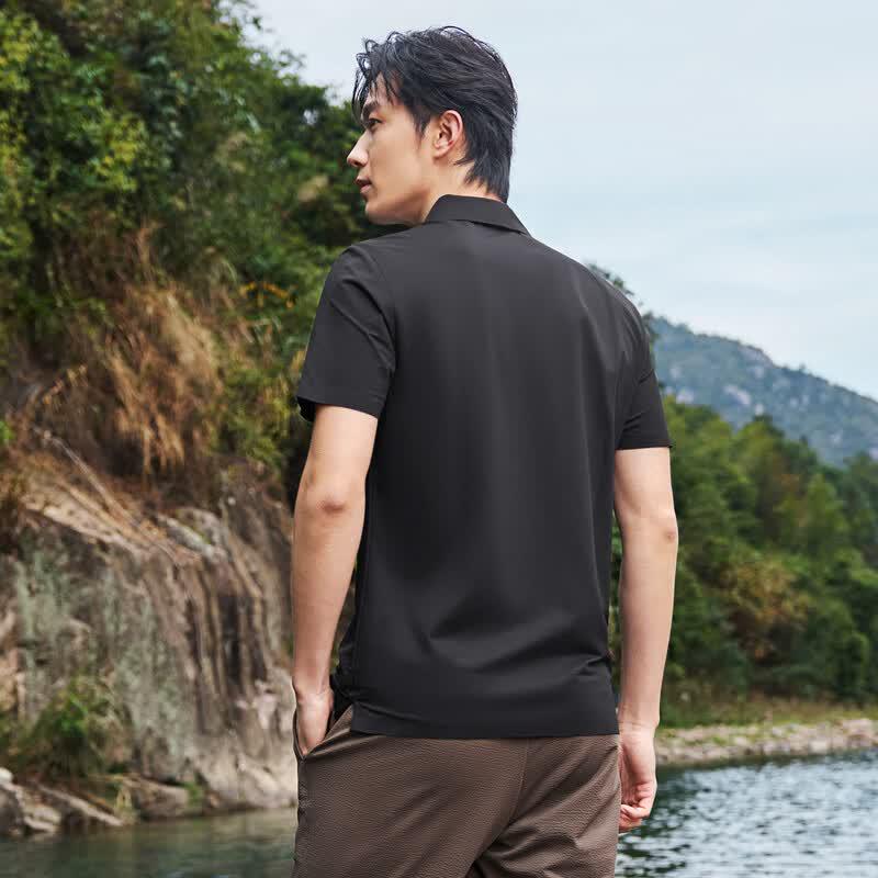 SEVEN Men's Summer Moisture-Wicking Short-Sleeve Polo Shirt