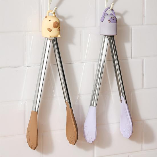 Silikon Lebensmittelzange Hochtemperaturbeständig Rutschfest Kochclip Klemme für BBQ Salat Grill