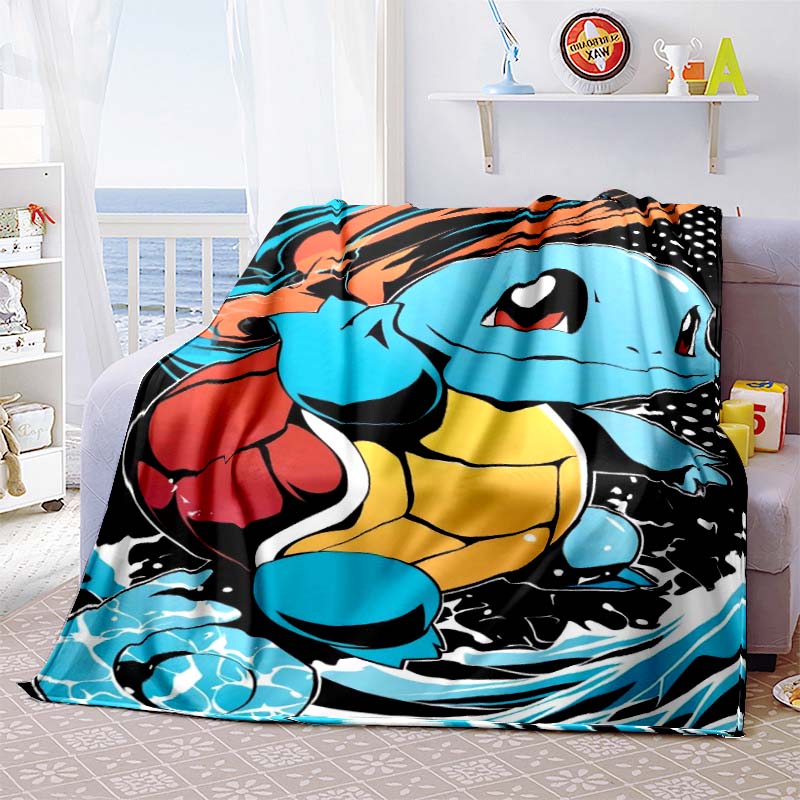 Pokem-Squirtles Decorative Blanket School Bedroom Decoration Fluffy Soft Blankets for Bed Bedspread the Sofa Throw Warm Winter89