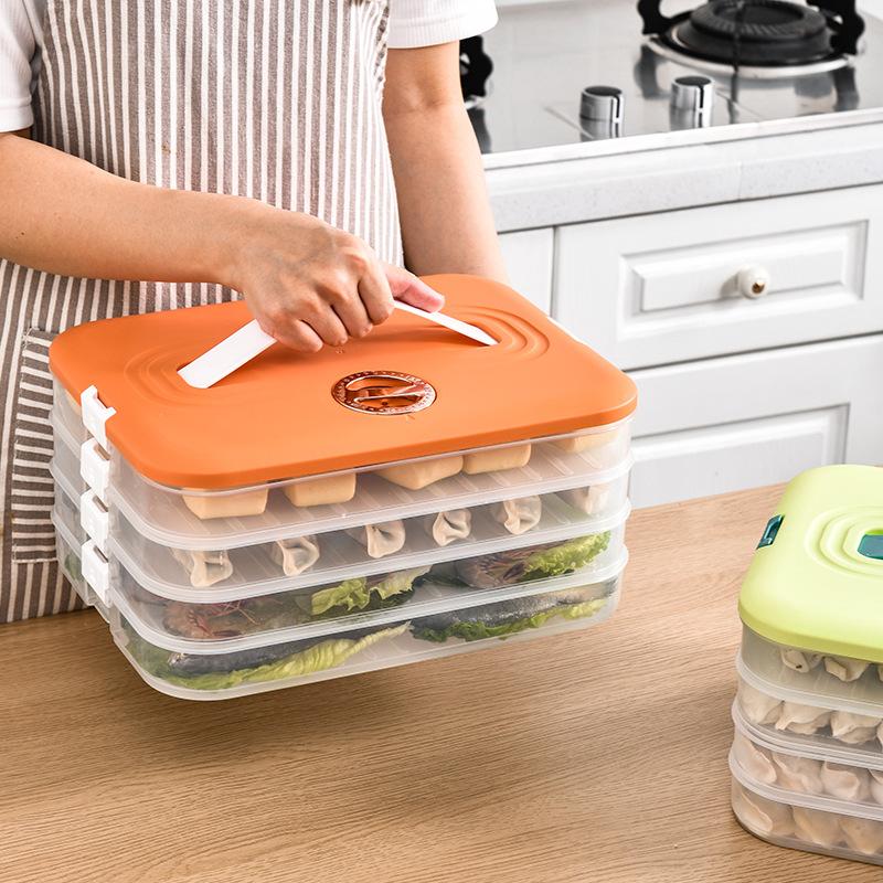 Dumpling box household large-capacity frozen fresh-keeping box refrigerator storage multi-layer
