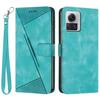 Leather Cover for Motorola Moto X30 Pro 5G/Edge 30 Ultra 5G,Triangle Imprint Wallet Stand Anti-drop Phone Case with Strap