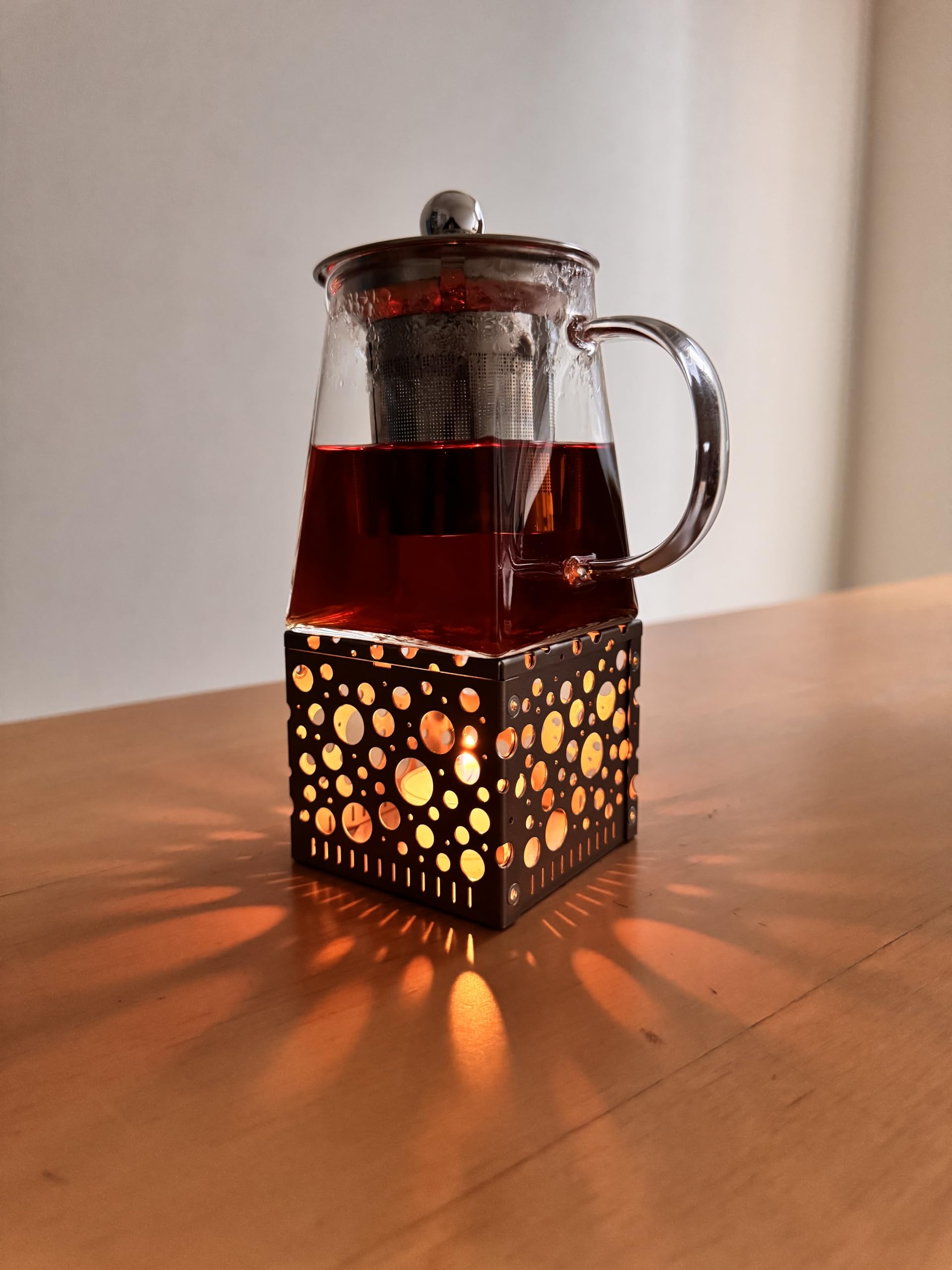 

mikke shop, candle warmer, heat retention, magical light, interior decoration, metal product, gift, event, includes 2 candles, made in Japan, instruct