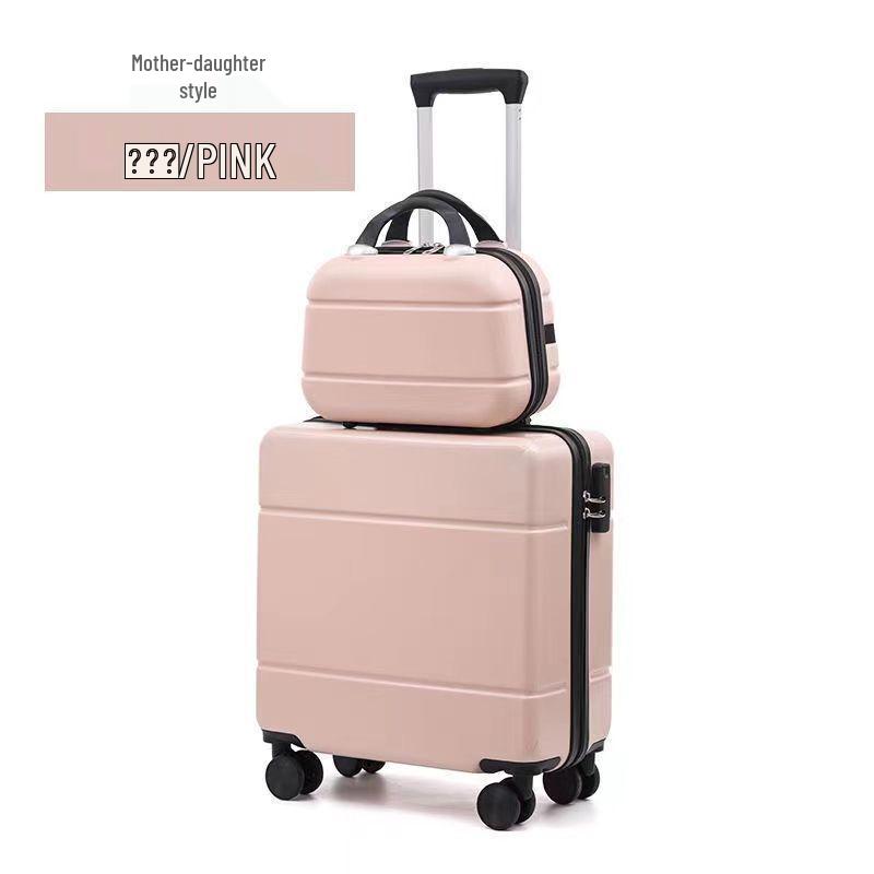 Women's 18" Mini Student Carry-on Suitcase, Aluminum Frame, 20" Compression-Resistant Trolley Case