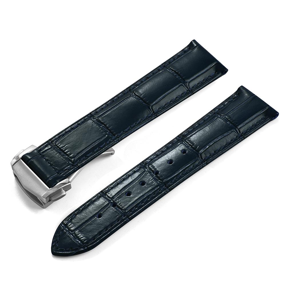 19mm 20mm 21mm 22mm High Quality Genuine Leather Watch Strap For Omega 007 Seamaster 300 Business Clasp Accessories