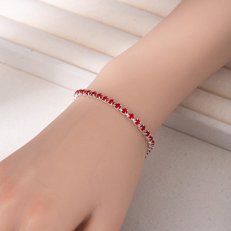 Braccialetto a Riga Singola Full Diamond Hip Hop da Uomo Gioielli per Mano Braccialetto Semplice in Diamante Stile Freddo da Uomo e Donna