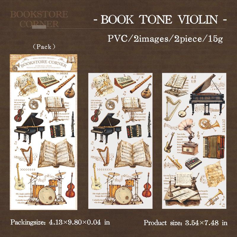 2Sheets/Bag Bookstore Corner Landscape Transfer Stickers for Scrap Books Handmade Art Handbooks Phone Cases Notebook Decoration