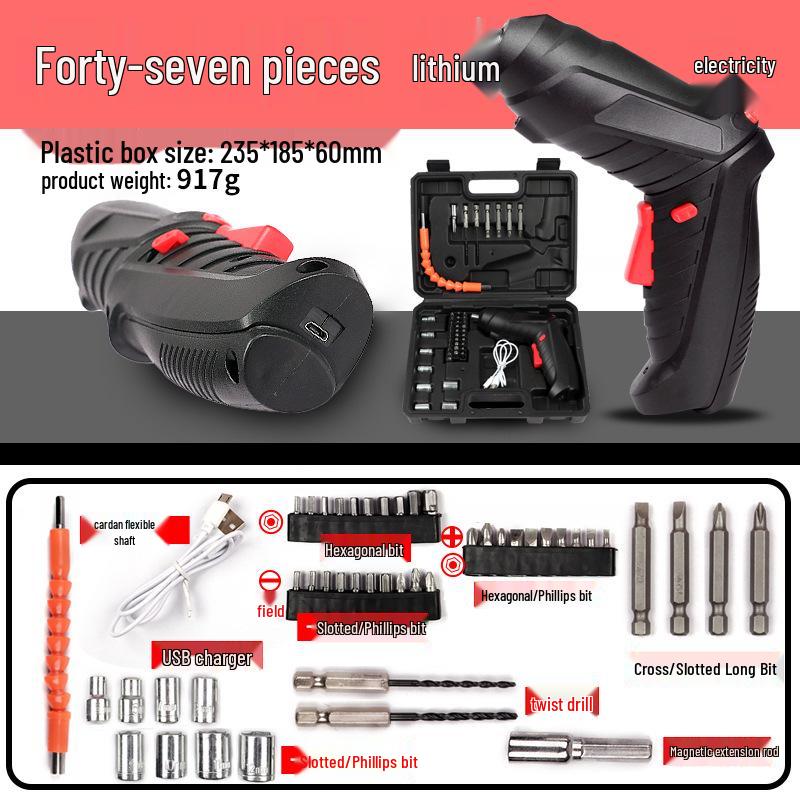 Special Offer: 4V Rechargeable Mini Electric Screwdriver and Drill Set with Lithium Battery
