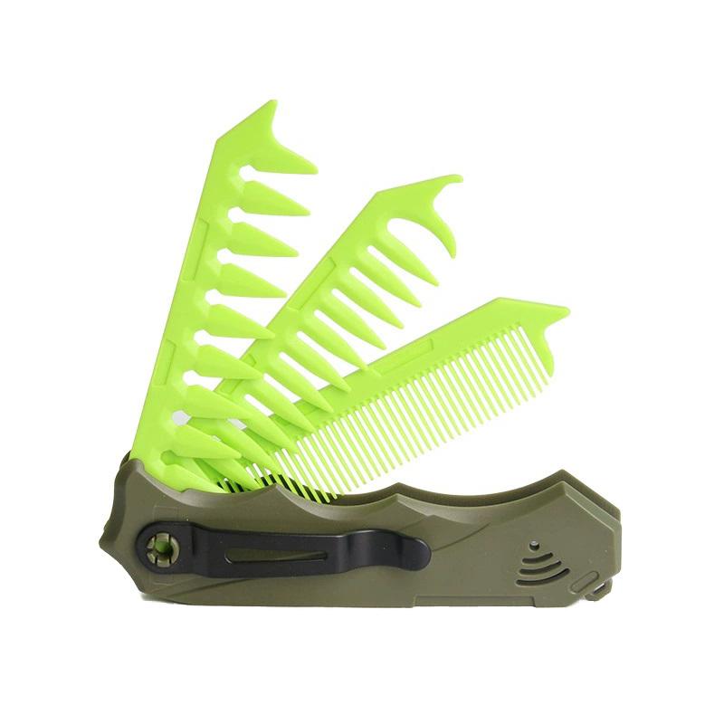 Professional 3 In 1 Pocket Folding Combs Wide Tooth Oil Head Comb Beard Combing Barber Hair Clipper Comb Salon Hair Styling Tool