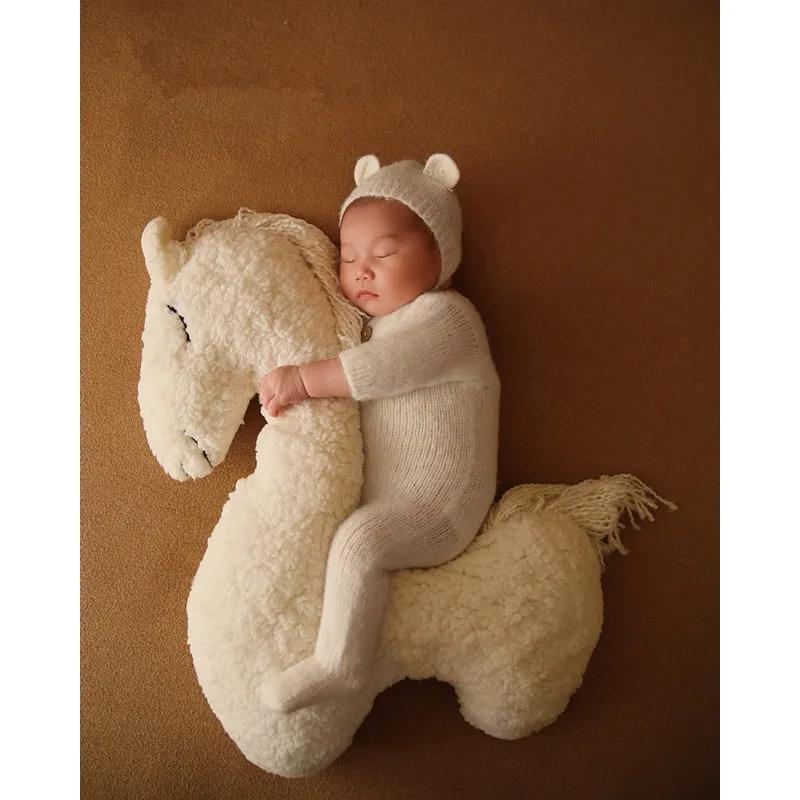 1pc Baby Photography Props Little Horse Nordic Unicorn Full Moon 100 Days Newborn Studio Photo Shoot Shooting Accessories Kit