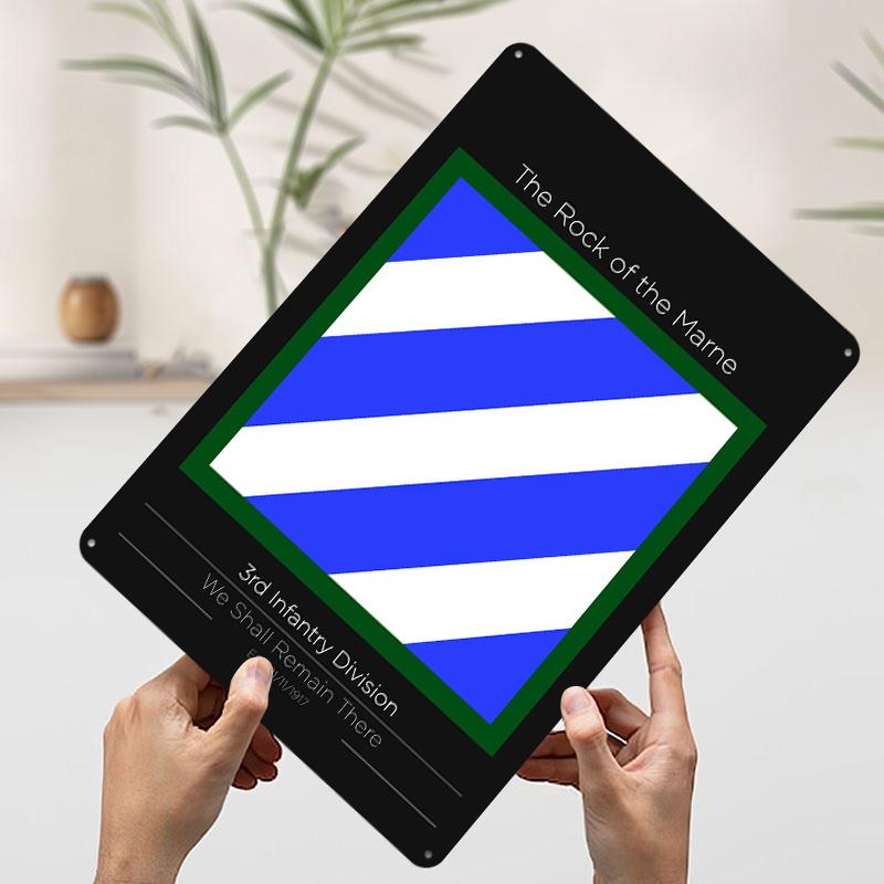 

3rd Infantry Division Printed Poster Customized Wall Art Retro Vintage Metal Tin Signs for Bedroom Decoration Room Coffee Bar 7.9x11.8In(20x30cm)