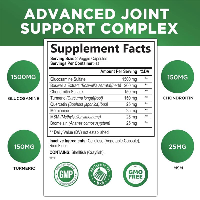 Glucosamine chondroitin, 2100 mg, joint support supplement, promotes joint mobility, suitable for both men and women.