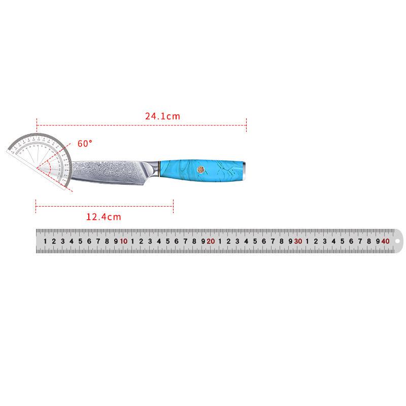 Damaststahl Küchenmesser Scharfes Kochmesser Hackmesser Sashimi Santoku Tranchieren Nakiri Schälmesser Ausbeinmesser Schälmesser Allzweckmesser Harzgriff