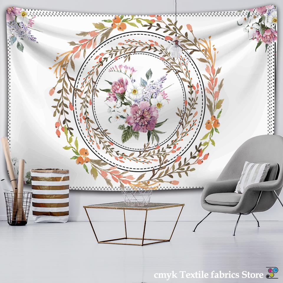 Tapiserie cu flori fluture, covoraș hippie în stil nordic simplu, cuvertură de pat boemă, tapiserie pentru decor