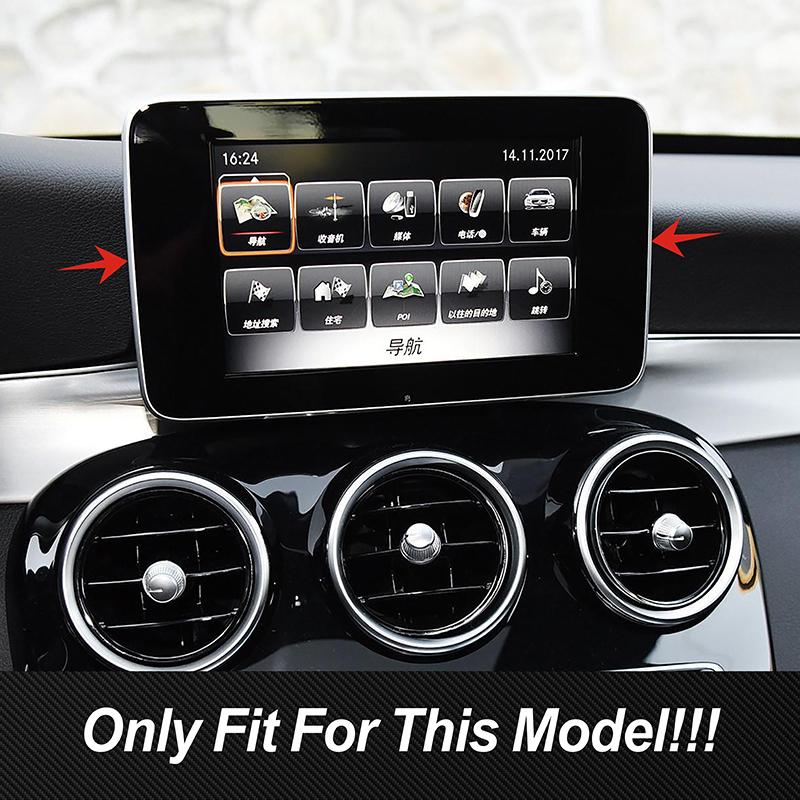 For Mercedes Benz C GLC Class W205 X253 2016-2018 Control Navigation Screen Panel Frame Trim Carbon Fiber Color Car Accessories