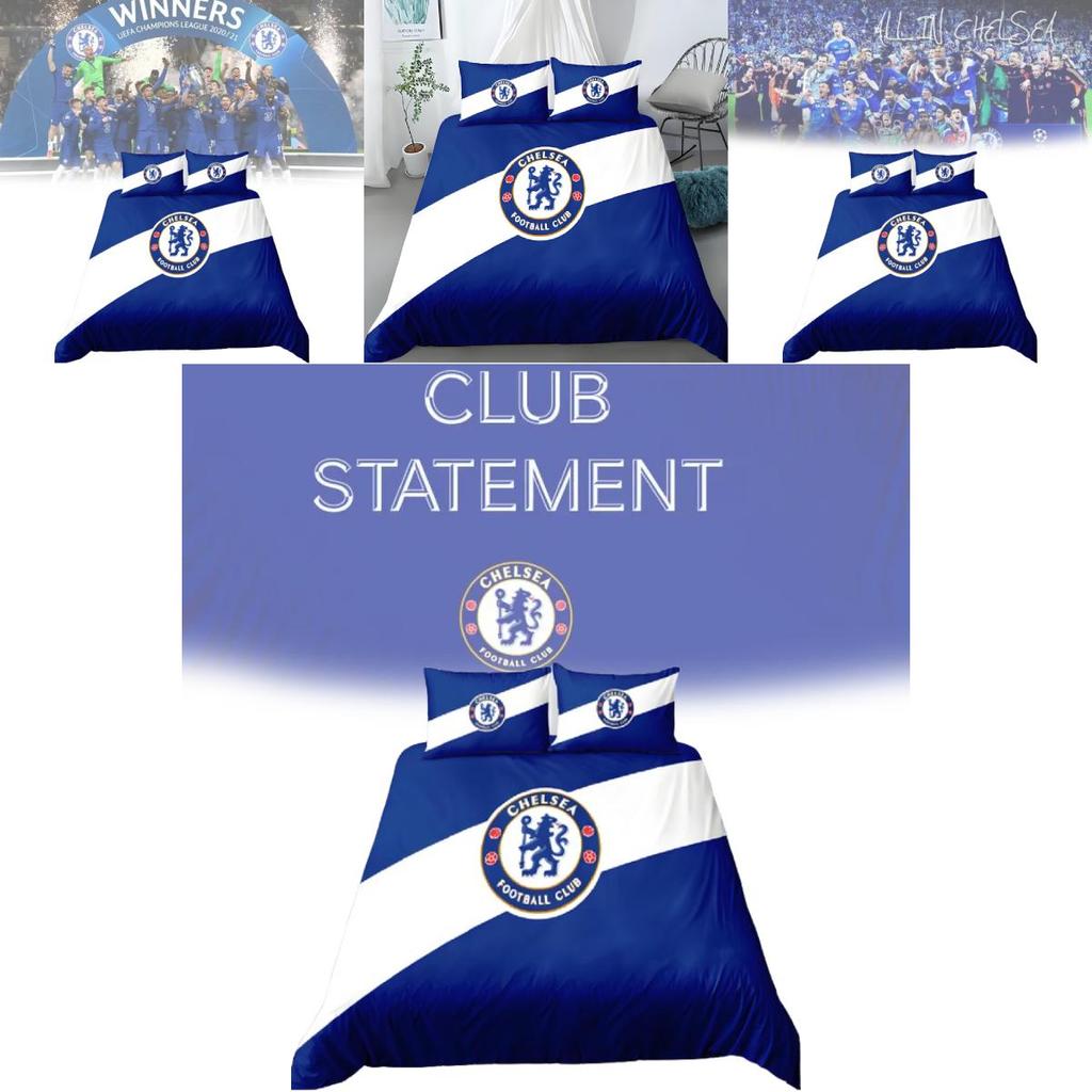 Chelsea Football Fan Gift Duvet Cover Set With Soft Polyester For Double Bed Bedroom Decor