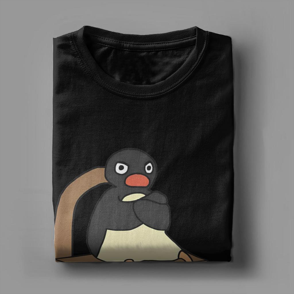 Men Women Printed Angry Pingu T Shirt Tee 100% Cotton  T-shirts Clothes