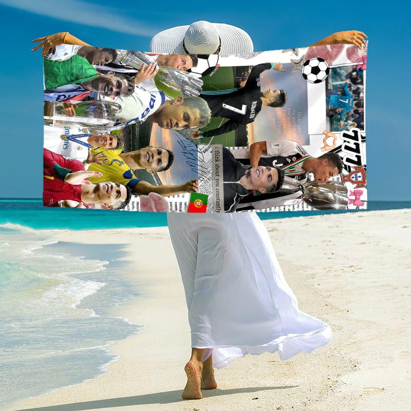 1 Stück Cristiano Ronaldo Jubel Mikrofaser Schnelltrocknendes Strandtuch Saugfähig Weich Übergröße Sandfreies Handtuch für Reise Pool Fitnessstudio Schwimmen Yoga 20a67