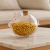 Transparent Coins Saving Box Cartoon Glass Money Jar Multi-purpose Piggy Money Bank  Home Storage