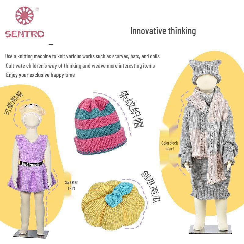 Hand-Cranked Kids Knitting Loom for Socks, Scarves, and Sweaters - Home & Kindergarten Toy