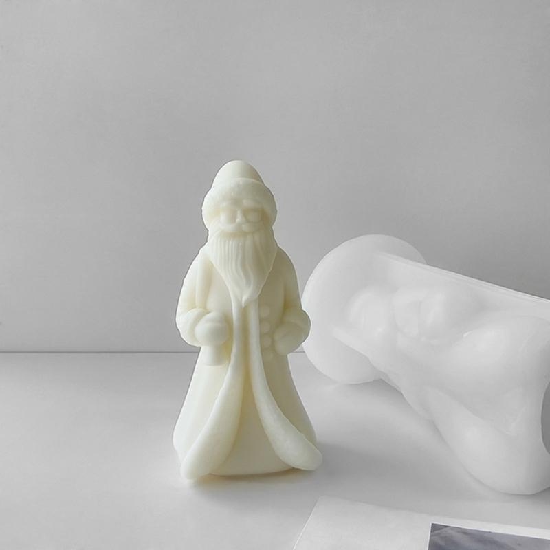 Christmas Santa Silicone Mold DIY Epoxy Resin Molds Table Ornament Mould Scented Candle Plasters Making Tool Easy Clean