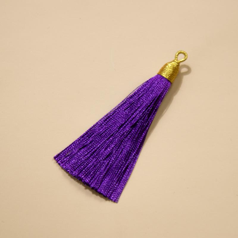 8Cm Pull Ring Gold Silk Threaded Cap Fringed Spike Polyester Fringed Antique Hanging Spike Bookmark Sachet Jewelry Accessories