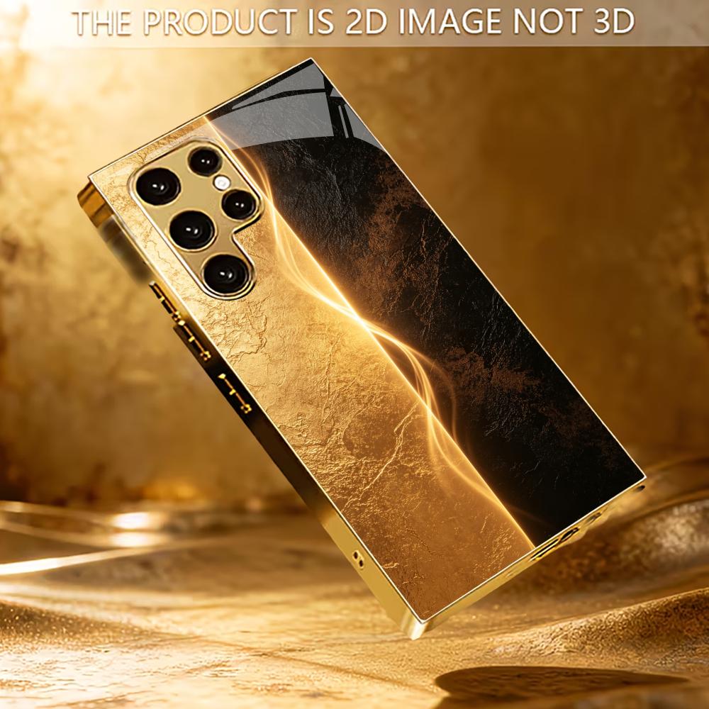 Elegant Gold Black Marble Phone Case Glass S25 Ultra Case S26 Ultra Case for Samsung Galaxy S26 S25 S24 S23 S22 FE Ultra Plus