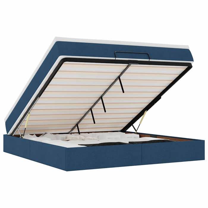 Maison Exclusive - Cadre de lit ottoman avec matelas bleu 180x200 cm tissu