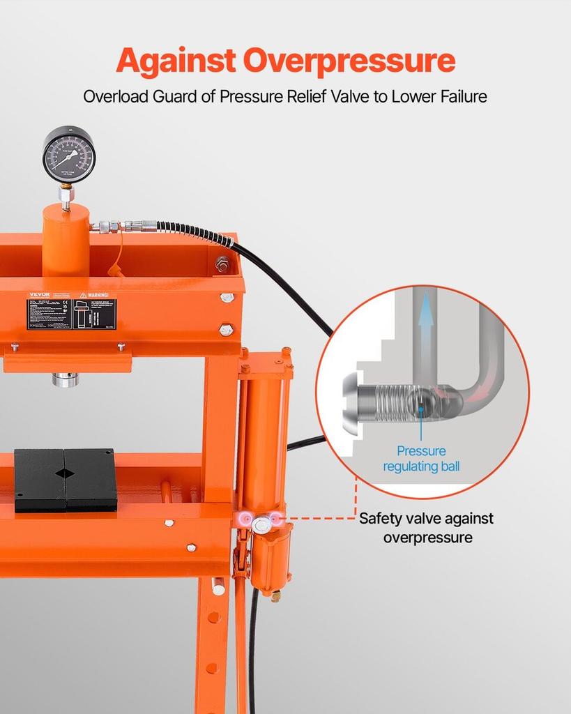 30 T Hydraulic Shop Press Hydraulic Press with Press Plate for Bending