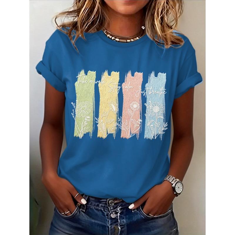 

ilstile Women s Mental Health Print T-Shirts Short Sleeve O Neck Female clothing Summer White Tops Casual Tees New Arrival S