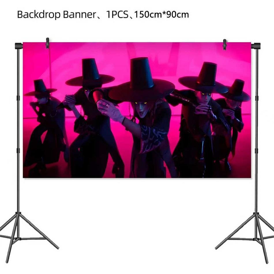 

Kpop Мисливці на Демонів Saja Boys Тема Повітряні Кульки Одноразовий Посуд Скатертина Тарілки Чашки Набір Приладдя для Дня Народження Декорація