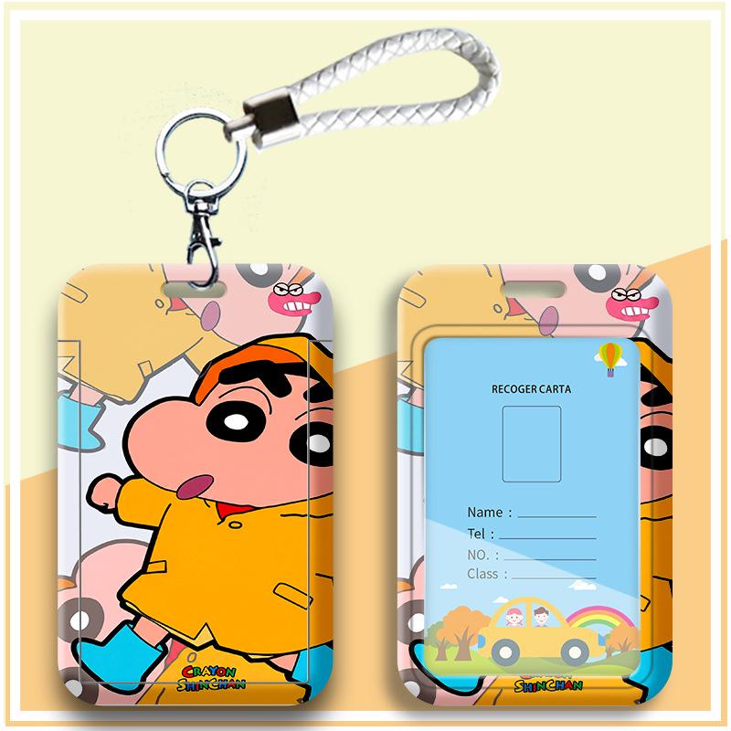 Crayon Shin-chan Cartoon Student Lanyard ID Badge Holder for Campus Use