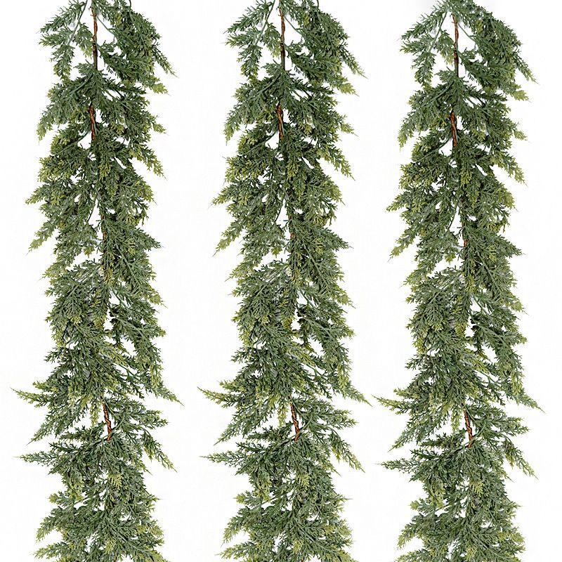 Artificial Cypress Leaf Rattan Christmas Fireplace Decoration