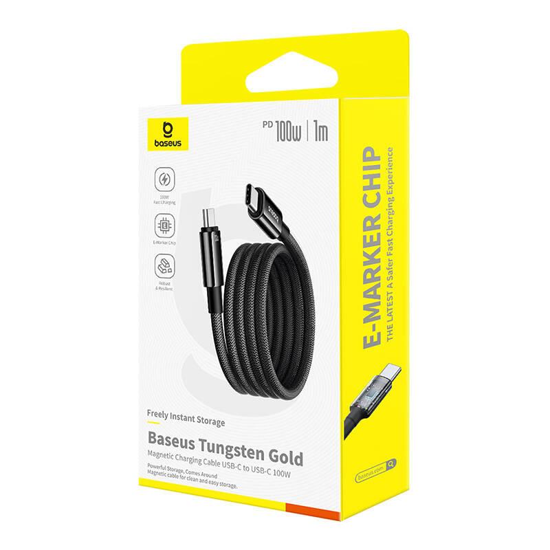 Kabel Usb Baseus Tungsten Gold Usb-C Do Usb-C 100W 1M (Czarny)
