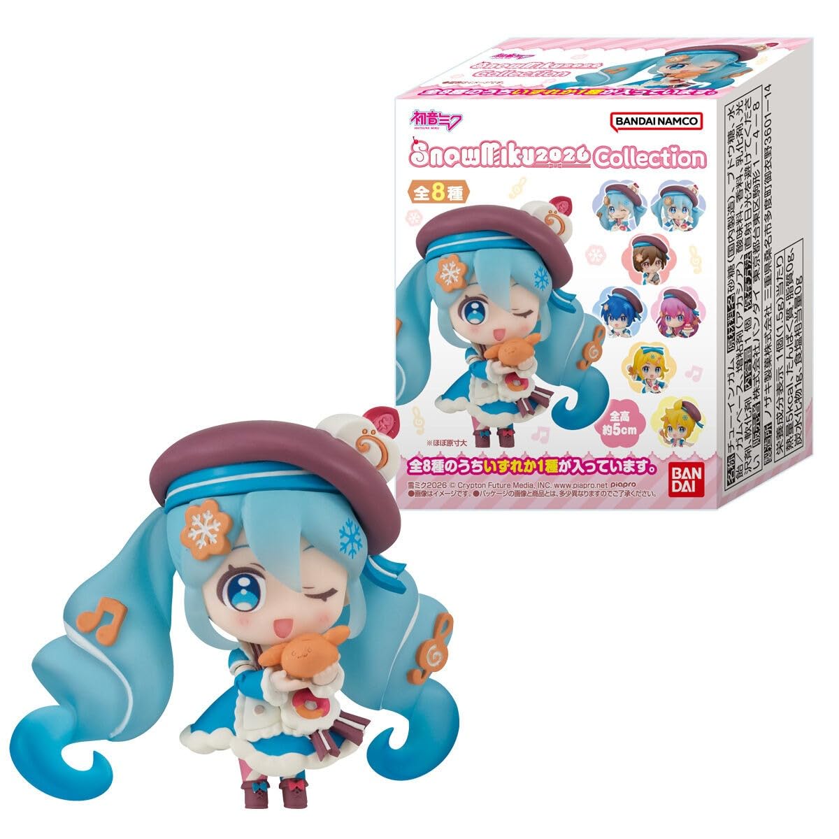 КОЛЛЕКЦИОННАЯ КОРОБКА SNOW MIKU 2026, 8 предметов (Конфеты-игрушки)