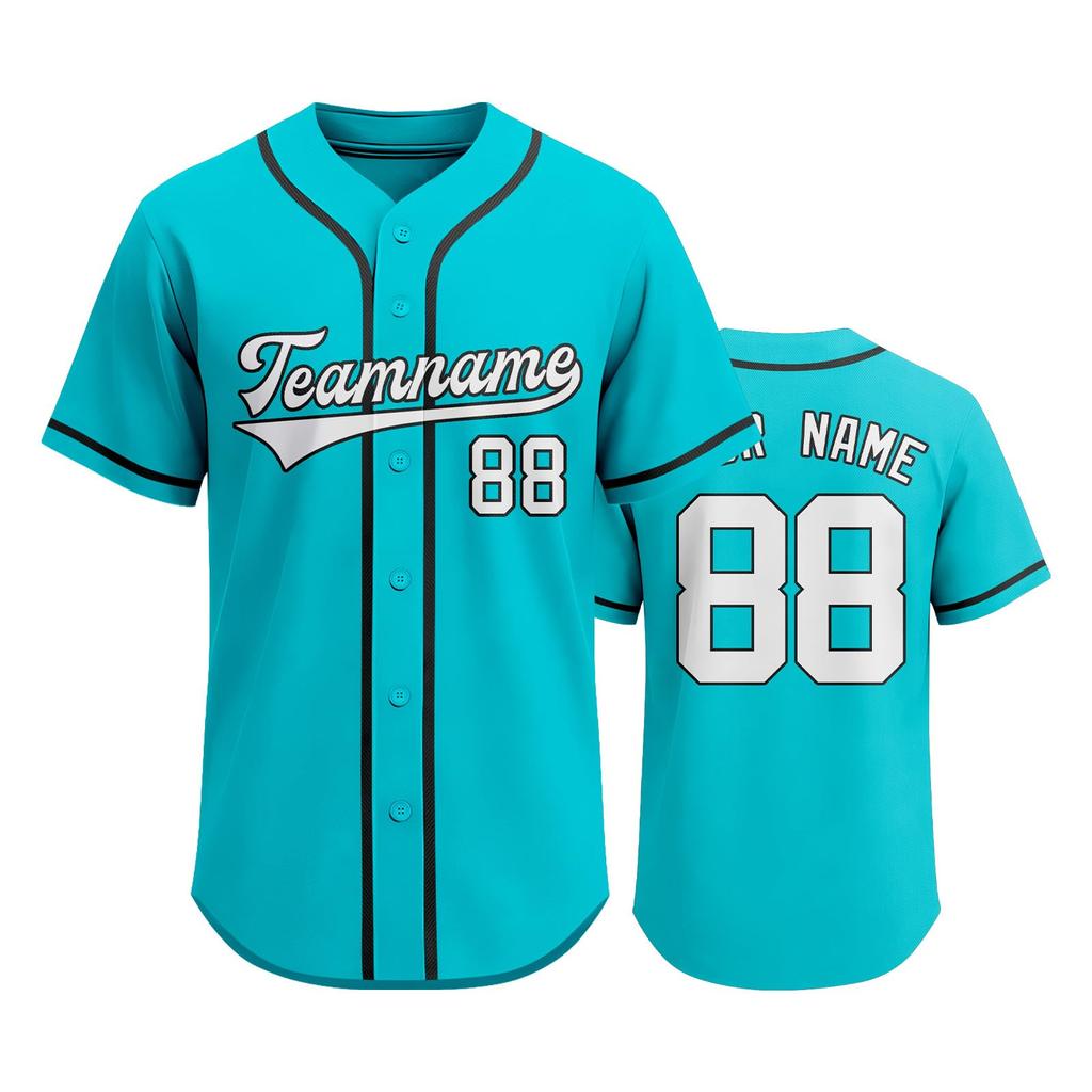 Customizable Baseball Jersey Men Women Button Front Athletic Shirt Team Name Number Printed Sportswear