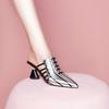 Fashion Women's New Spring/Summer Pointed Leather Printed Cowhide Comfortable and Sexy High Heel Baotou Muller Slippers