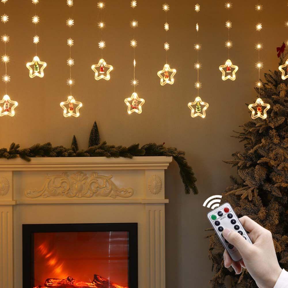 USB Powered Christmas Star Light String Flexibily Cartoon Christmas Tree Lamp Dimmable Hangable LED String Lights Birthday Party