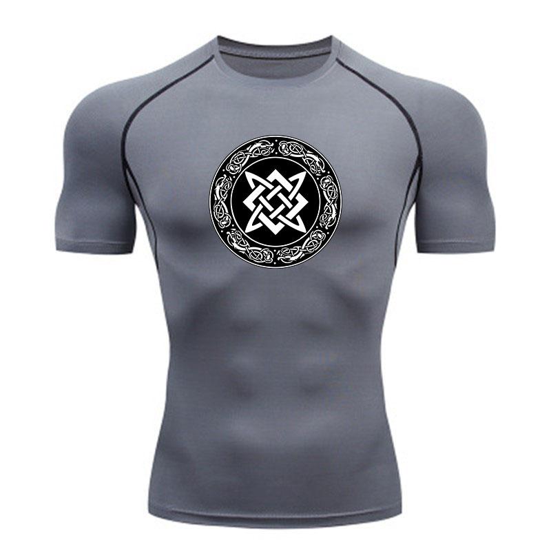 Men's Quick Dry Compression Athletic T-Shirt, Norse Knot Run