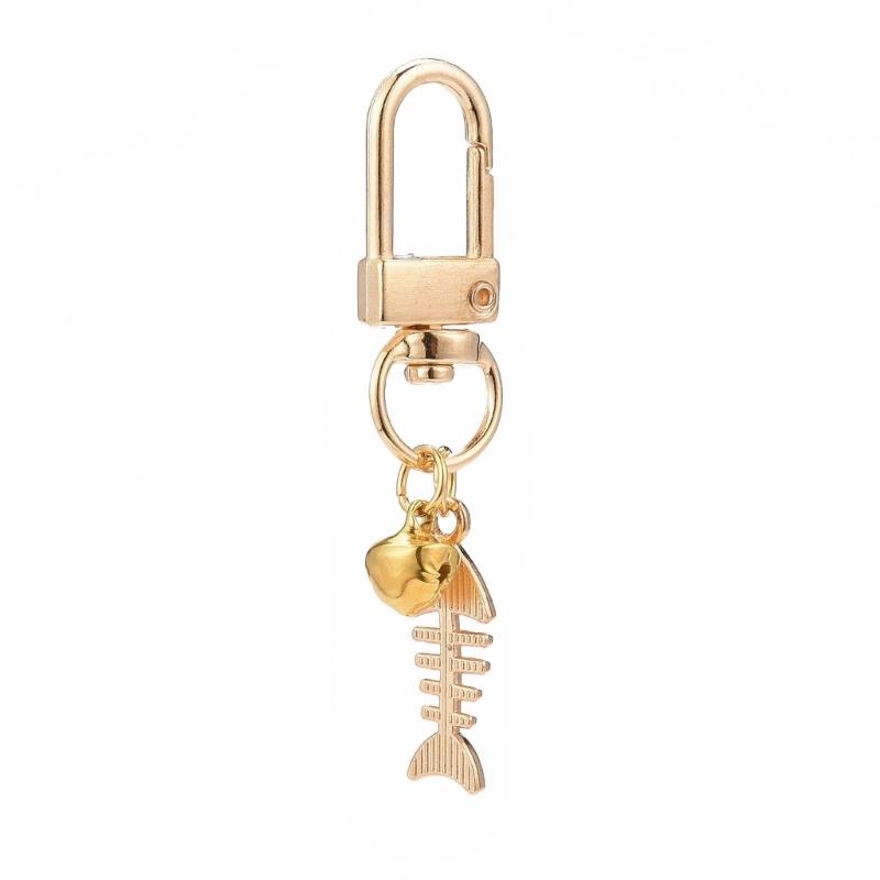 2 Stück Modisches Schlüsselanhänger-Set Katze und Fischgräte Schlüsselanhänger Paar Schlüsselringe Kreative Metallanhänger Taschenanhänger Schmuck