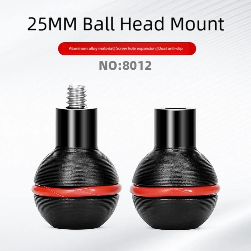 Heavy Duty 1inch Ball Head Mount Adapter To 1/4inch Screw for Underwater Diving Fill Light Arm Tray Accessories