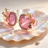 Exaggerated flower with diamond cat's eye sunglasses female, baroque retro stage catwalk party sunglasses, vacation photo