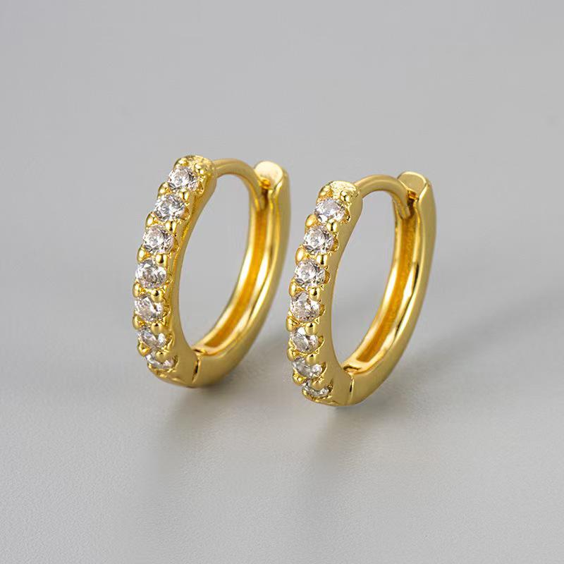 Round Diamond Mini Fashion Ear Cuff - Light Luxury Gold Ear Piercing Clip Earrings