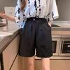 High Waist Cotton Wide-Leg Summer Shorts for Women - Plus Size, Korean Style, Non-Elastic, Loose Fit