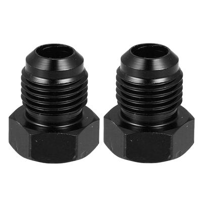Car AN6 Male Flare Bolt Blanking Plug End Cap Lock Nut Fitting Aluminum Alloy Plug Hex Connector Black 2pcs