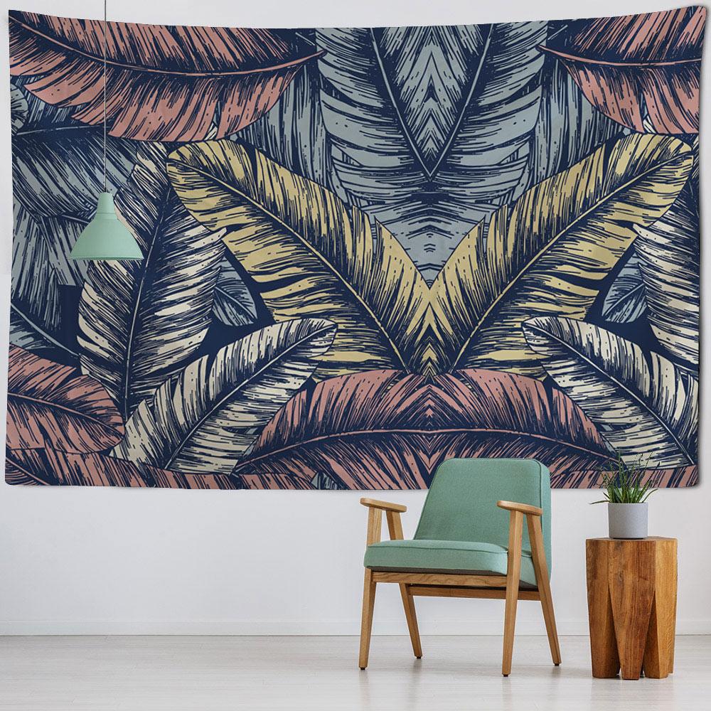 Tropical Plant Leaf Tapestry, Hippie Animal Bird, Wall Art Blanket, Living Room and Bedroom Decoration, Hanging Home Decoration