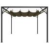Chapiteau de jardin avec auvent rétractable - vidaXL - 3x3m - Taupe - 180 g/m²