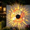 Rust Proof Iron Garden Fixtures Solar Christmas Wall Light, Santa Claus Projection Lamp with Rust-Proof Warm White Holiday Yard Decor Frame,