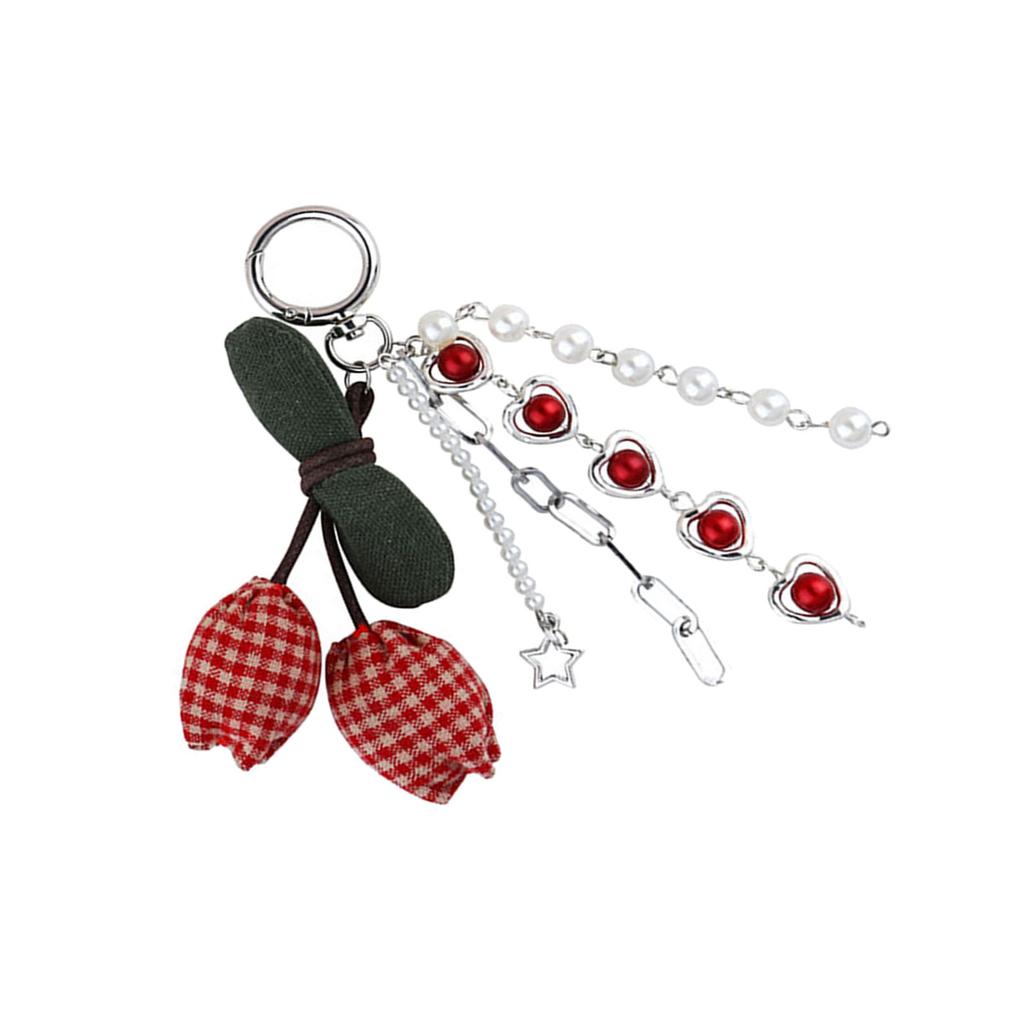 Lovely Keychain Cherry Shape Keyring Hanging Ornaments Bag Charm Bag Pendant Decorations Fashion Car Key Chain