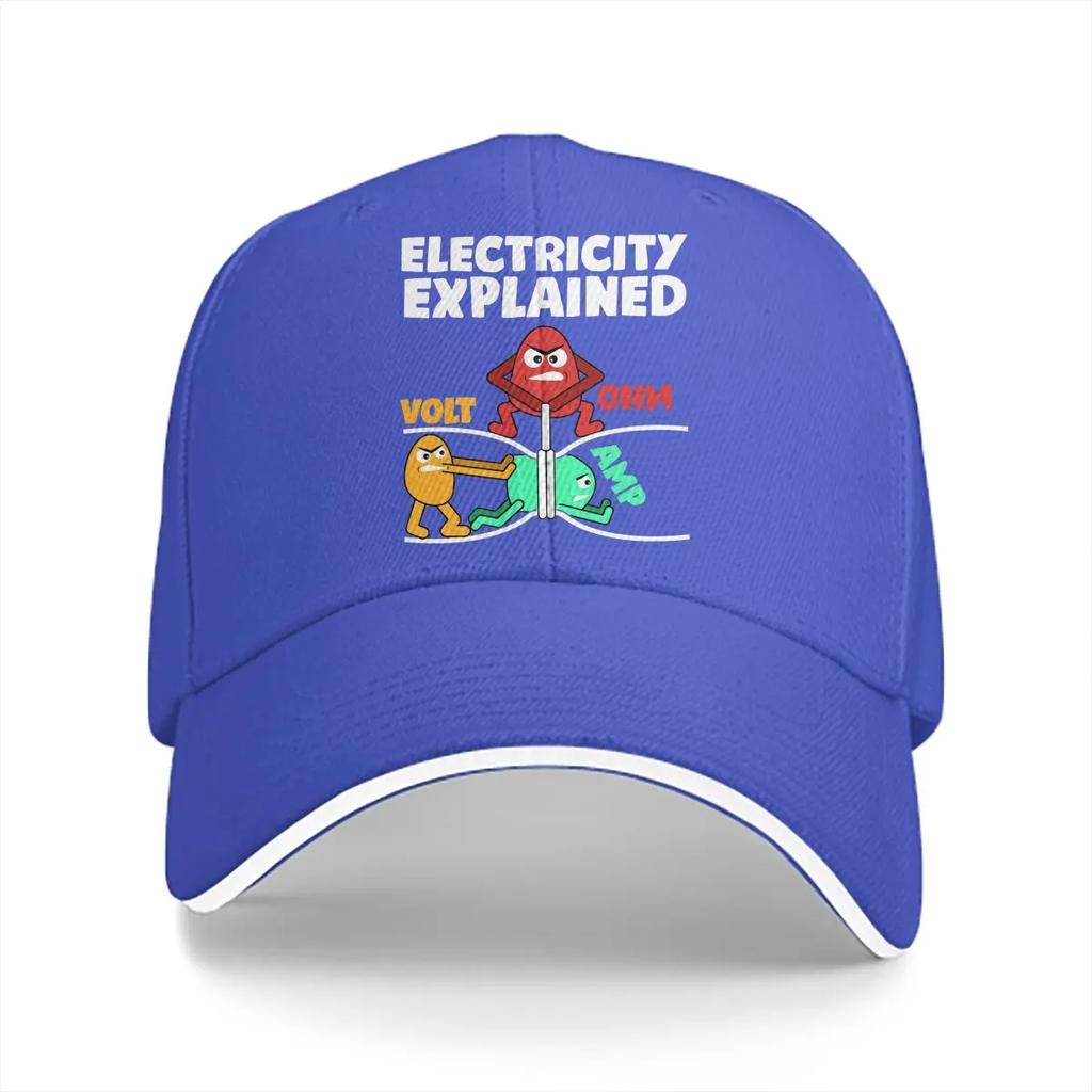Funny Electrician Design Explains Baseball Caps Peaked Cap Electrical Engineering Electricity Sun Shade Hats for Men Women