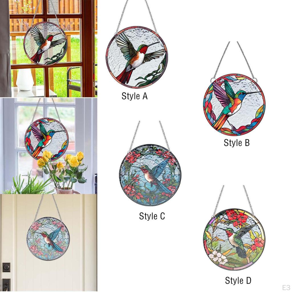 Colorful Decorative Hanging Stained Glass Gift Acrylic Bird Ornament for Outdoor Bedroom